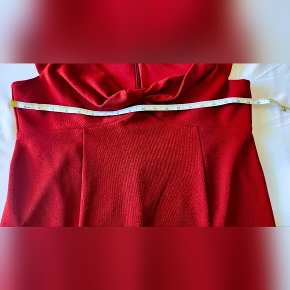 Torrid Bodycon Dress Off Shoulder Midi - Knee Length Formal - Dark Red - 1X - Picture 10 of 11